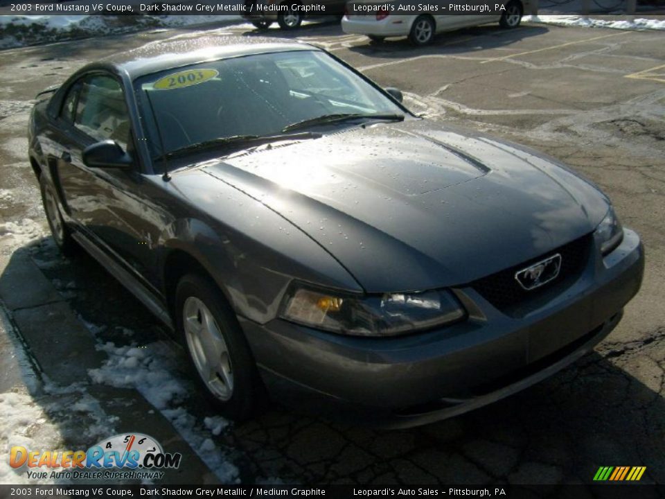 2003 Ford Mustang V6 Coupe Dark Shadow Grey Metallic / Medium Graphite Photo #6