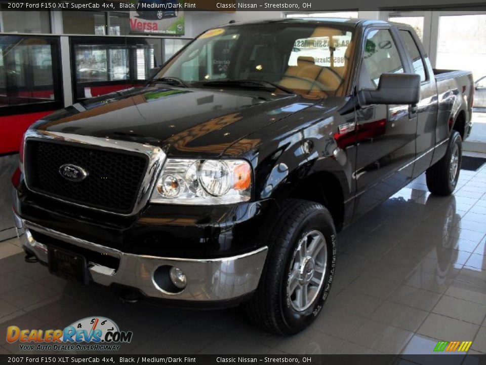 2007 Ford F150 XLT SuperCab 4x4 Black / Medium/Dark Flint Photo #1