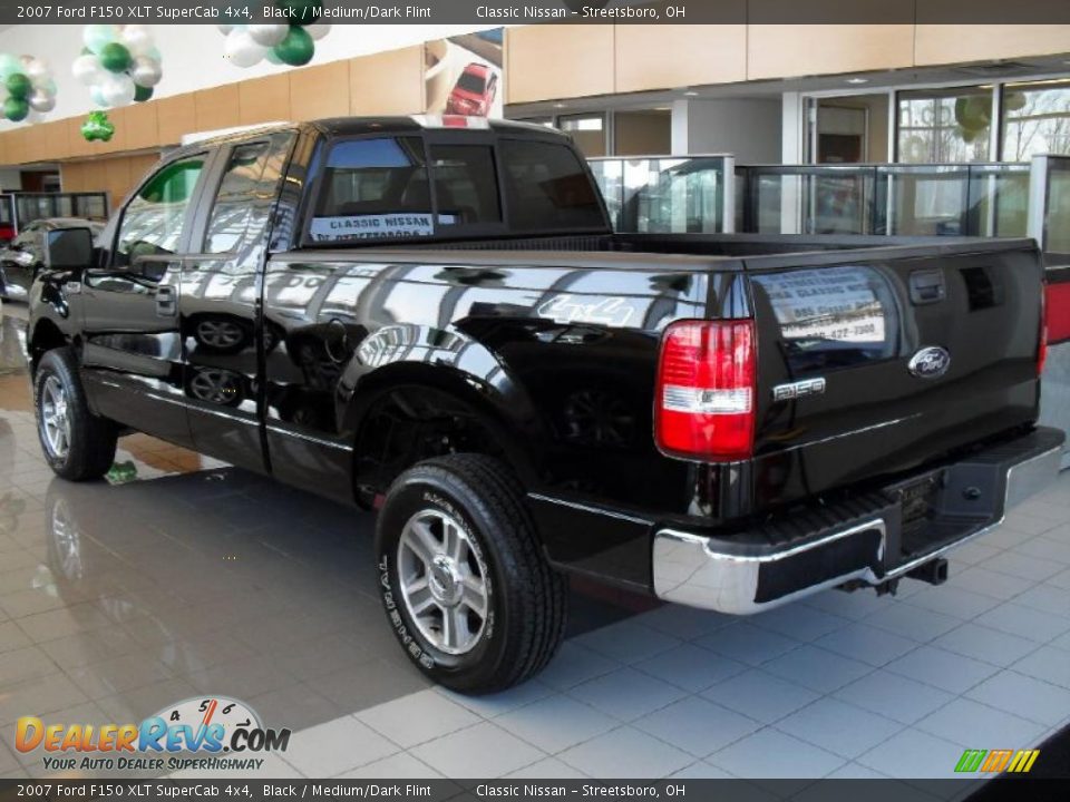 2007 Ford F150 XLT SuperCab 4x4 Black / Medium/Dark Flint Photo #2