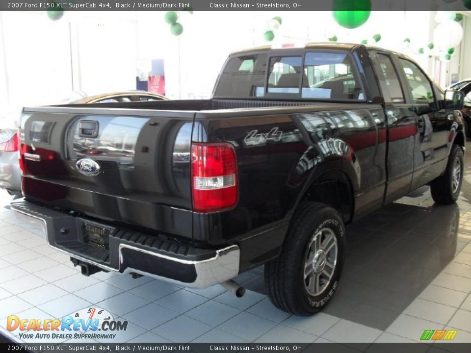 2007 Ford F150 XLT SuperCab 4x4 Black / Medium/Dark Flint Photo #3