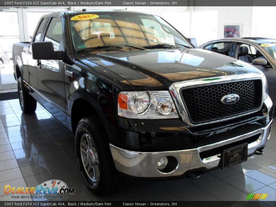 2007 Ford F150 XLT SuperCab 4x4 Black / Medium/Dark Flint Photo #4