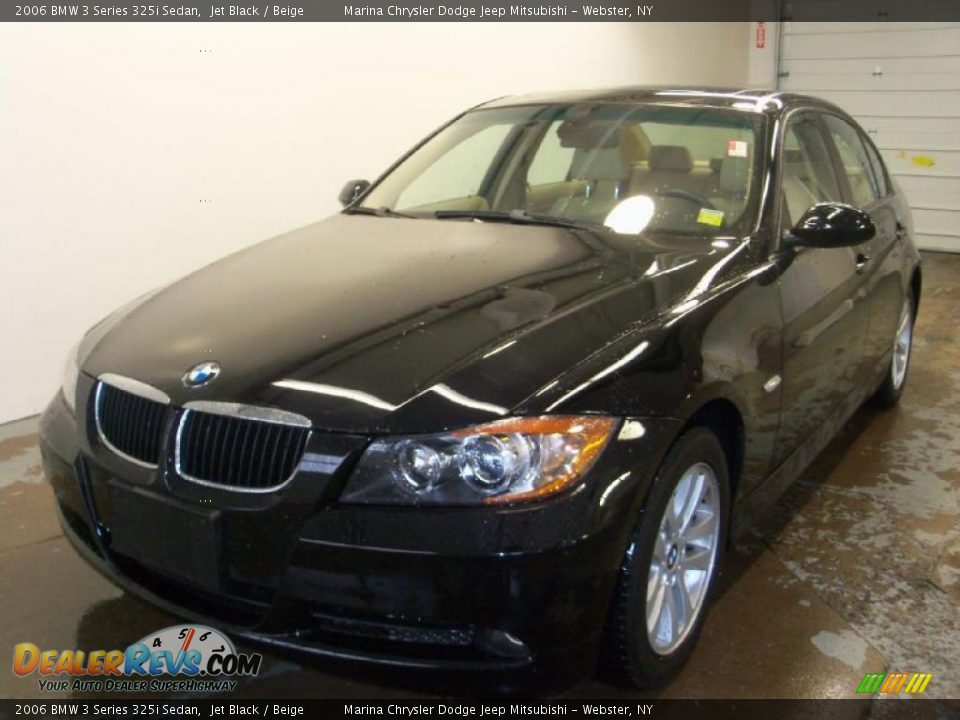 2006 BMW 3 Series 325i Sedan Jet Black / Beige Photo #1