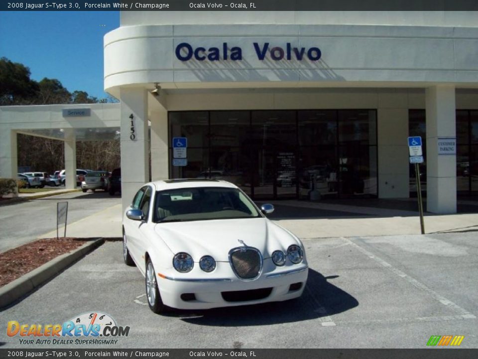 2008 Jaguar S-Type 3.0 Porcelain White / Champagne Photo #1