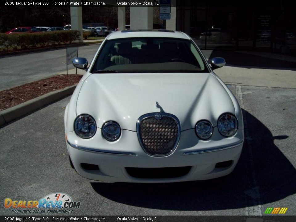 2008 Jaguar S-Type 3.0 Porcelain White / Champagne Photo #2