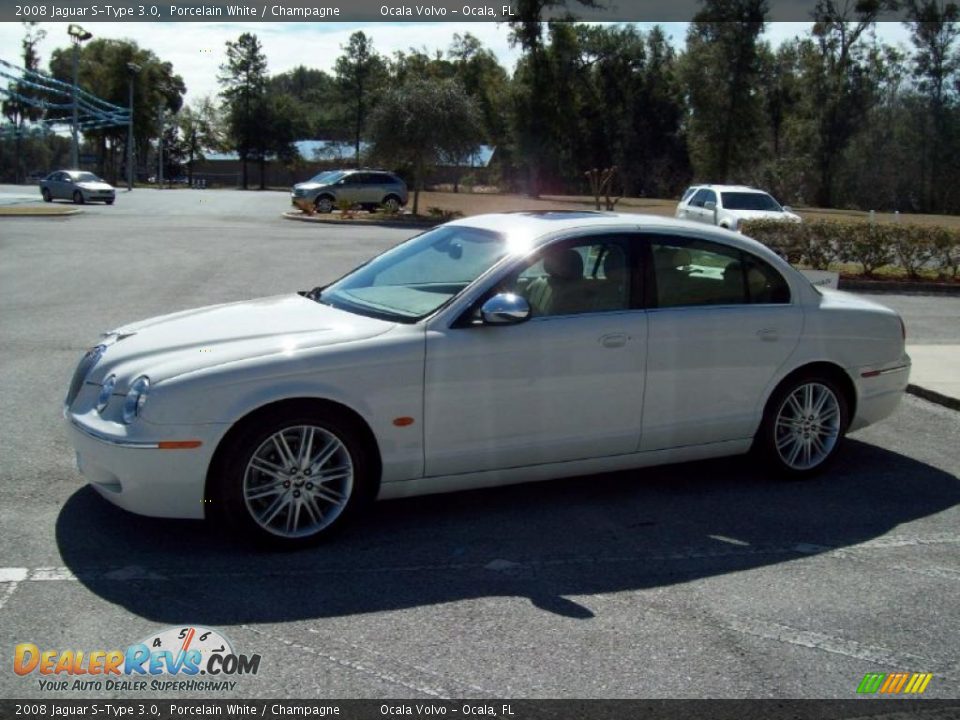 2008 Jaguar S-Type 3.0 Porcelain White / Champagne Photo #4