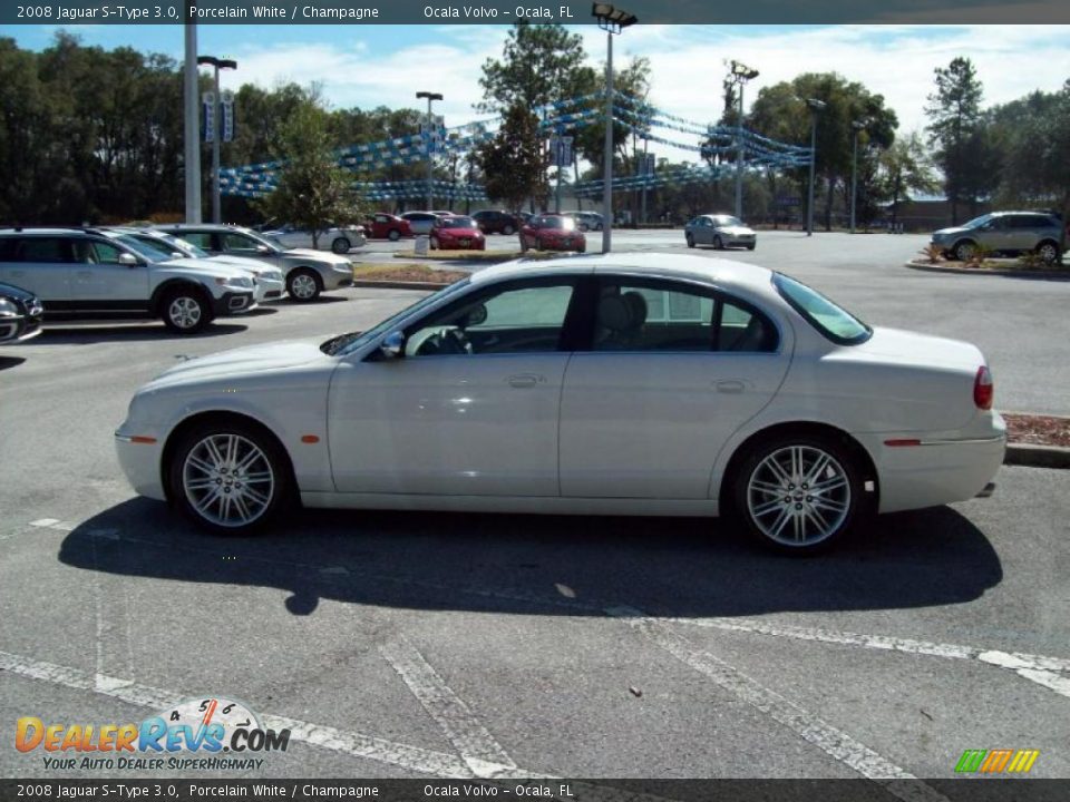 2008 Jaguar S-Type 3.0 Porcelain White / Champagne Photo #5