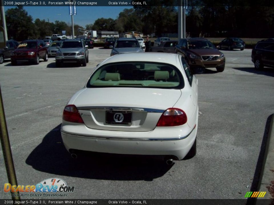2008 Jaguar S-Type 3.0 Porcelain White / Champagne Photo #7