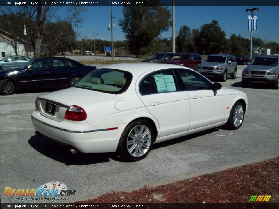 2008 Jaguar S-Type 3.0 Porcelain White / Champagne Photo #8
