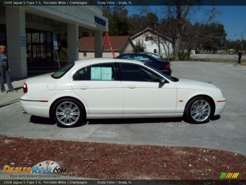 2008 Jaguar S-Type 3.0 Porcelain White / Champagne Photo #9