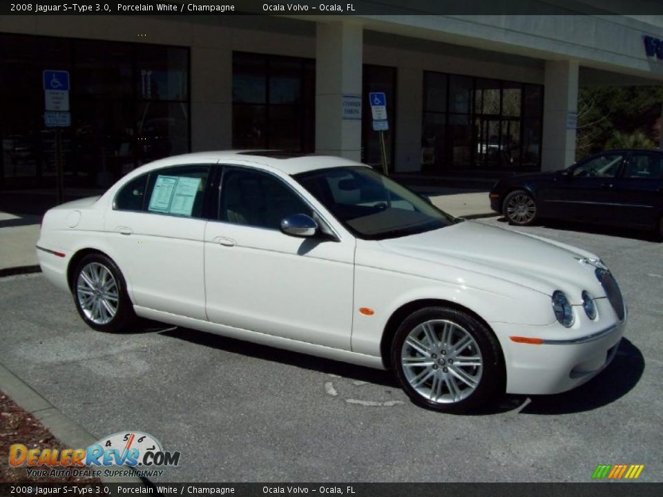 2008 Jaguar S-Type 3.0 Porcelain White / Champagne Photo #10
