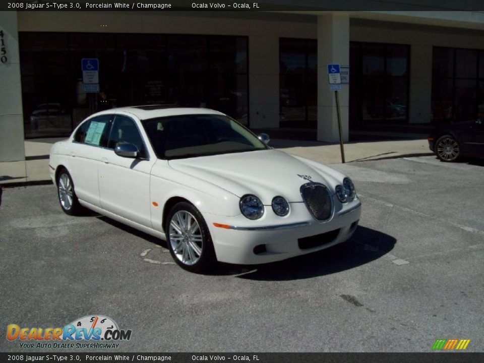 2008 Jaguar S-Type 3.0 Porcelain White / Champagne Photo #11
