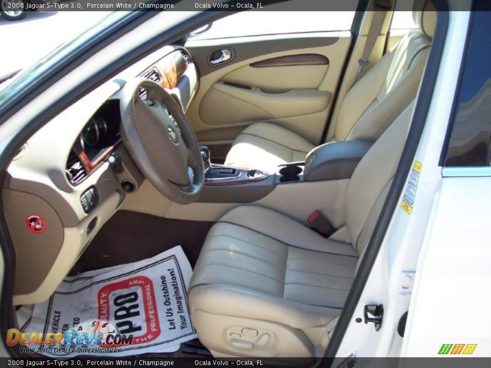 2008 Jaguar S-Type 3.0 Porcelain White / Champagne Photo #14