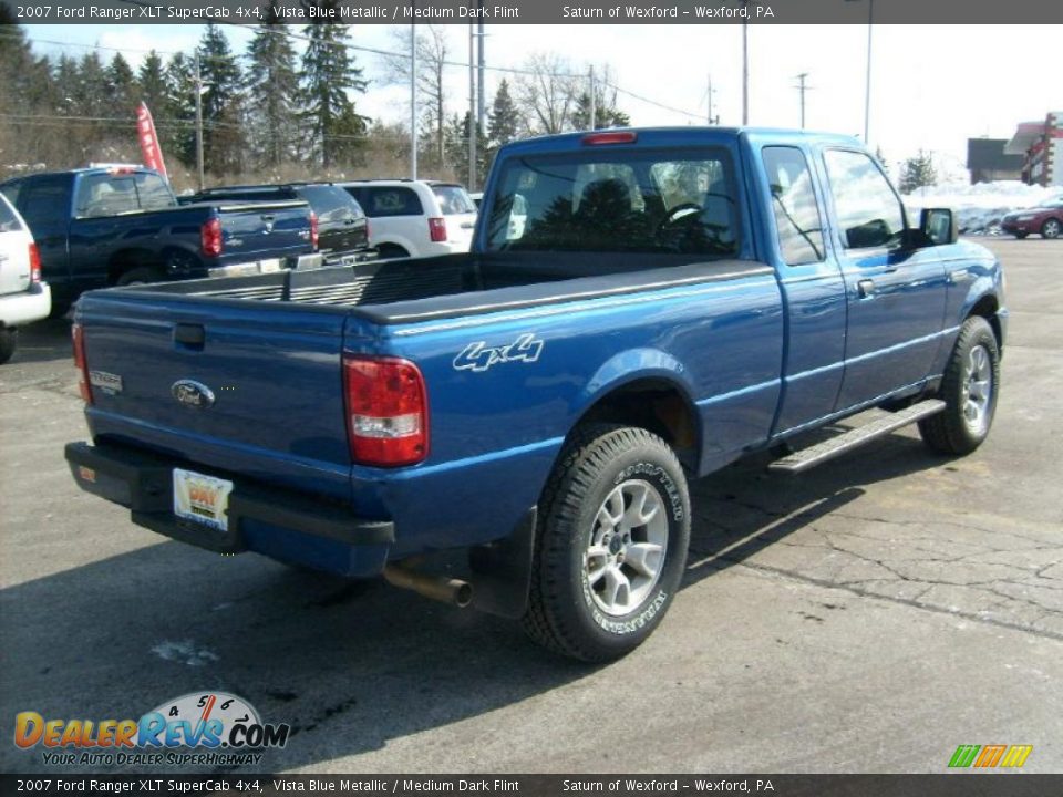 2007 Ford Ranger XLT SuperCab 4x4 Vista Blue Metallic / Medium Dark Flint Photo #4
