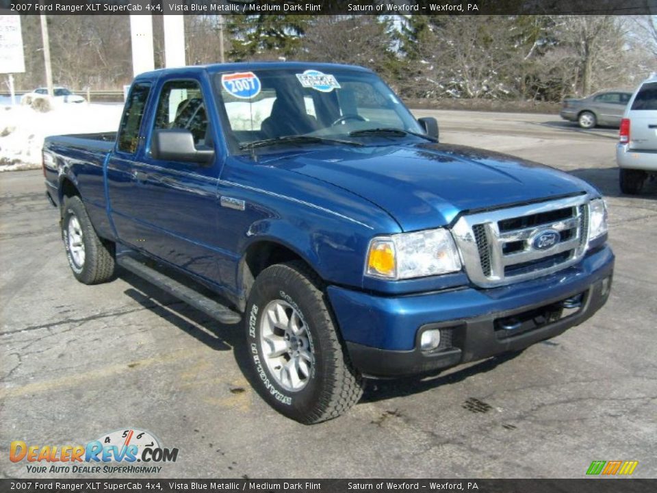 2007 Ford Ranger XLT SuperCab 4x4 Vista Blue Metallic / Medium Dark Flint Photo #6