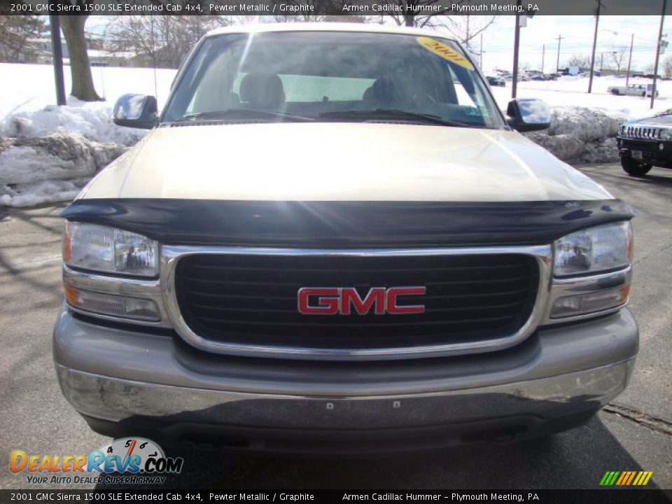 2001 GMC Sierra 1500 SLE Extended Cab 4x4 Pewter Metallic / Graphite Photo #3