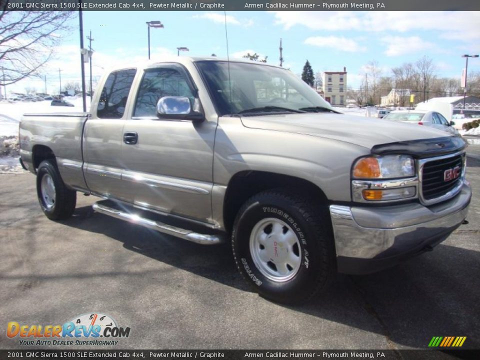 2001 GMC Sierra 1500 SLE Extended Cab 4x4 Pewter Metallic / Graphite Photo #5
