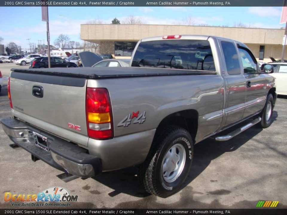 2001 GMC Sierra 1500 SLE Extended Cab 4x4 Pewter Metallic / Graphite Photo #7