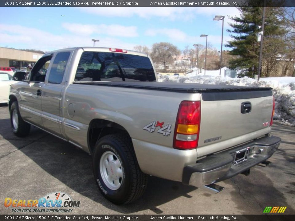 2001 GMC Sierra 1500 SLE Extended Cab 4x4 Pewter Metallic / Graphite Photo #9
