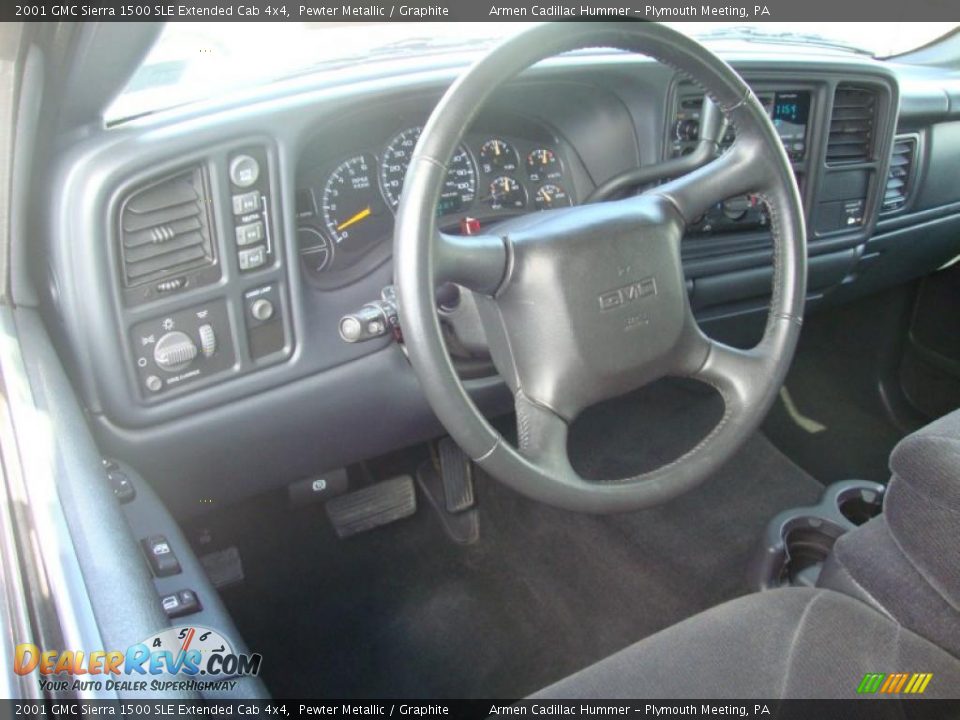 2001 GMC Sierra 1500 SLE Extended Cab 4x4 Pewter Metallic / Graphite Photo #11