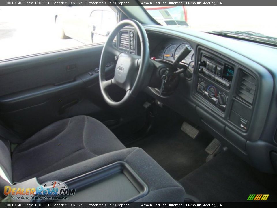 2001 GMC Sierra 1500 SLE Extended Cab 4x4 Pewter Metallic / Graphite Photo #18