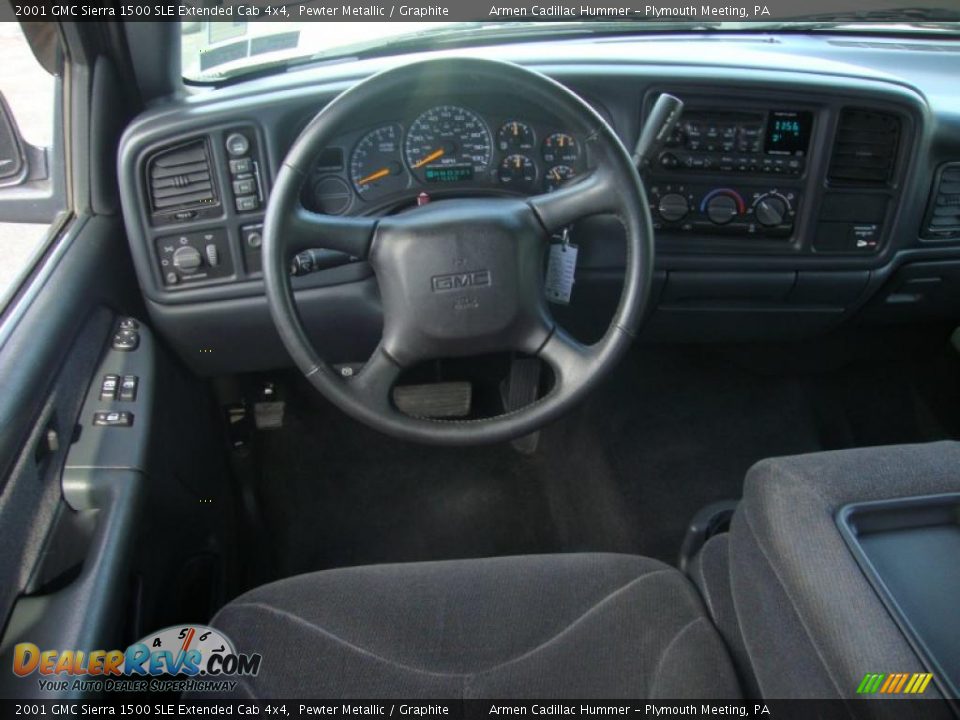 2001 GMC Sierra 1500 SLE Extended Cab 4x4 Pewter Metallic / Graphite Photo #25