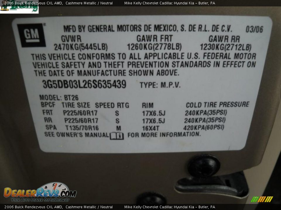2006 Buick Rendezvous CXL AWD Cashmere Metallic / Neutral Photo #10