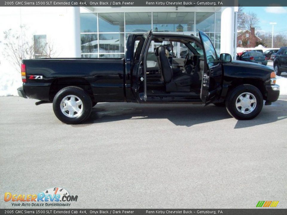2005 GMC Sierra 1500 SLT Extended Cab 4x4 Onyx Black / Dark Pewter Photo #3