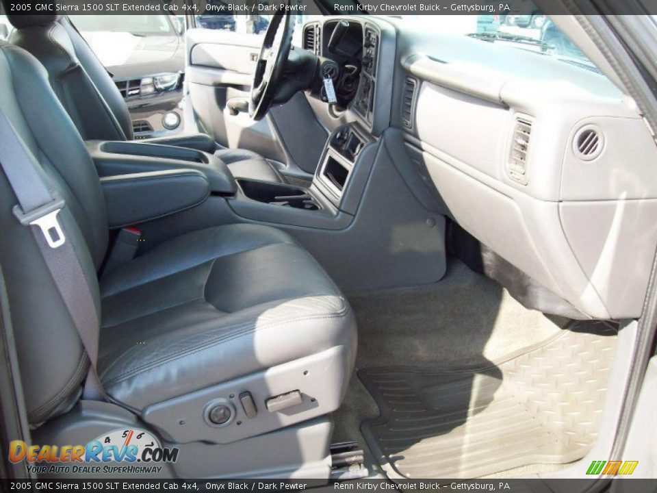 2005 GMC Sierra 1500 SLT Extended Cab 4x4 Onyx Black / Dark Pewter Photo #6