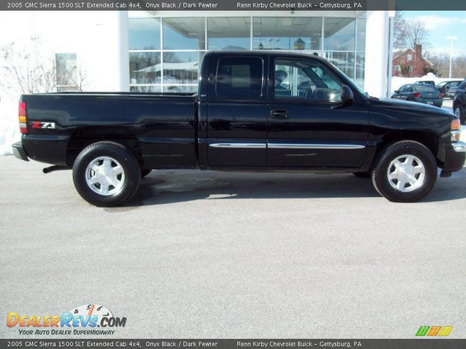 2005 GMC Sierra 1500 SLT Extended Cab 4x4 Onyx Black / Dark Pewter Photo #11