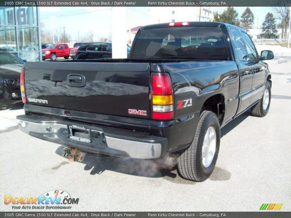 2005 GMC Sierra 1500 SLT Extended Cab 4x4 Onyx Black / Dark Pewter Photo #13
