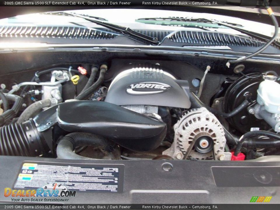 2005 GMC Sierra 1500 SLT Extended Cab 4x4 Onyx Black / Dark Pewter Photo #17