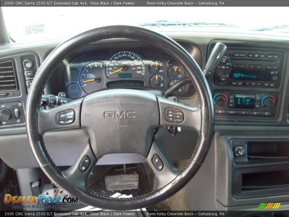 2005 GMC Sierra 1500 SLT Extended Cab 4x4 Onyx Black / Dark Pewter Photo #22