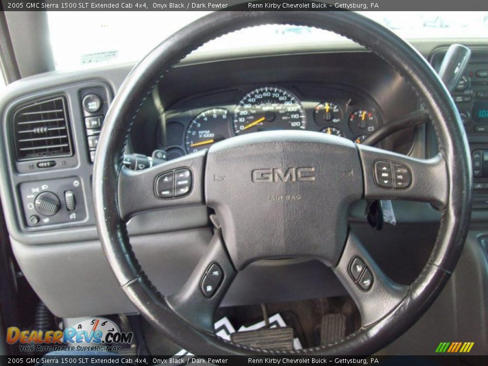 2005 GMC Sierra 1500 SLT Extended Cab 4x4 Onyx Black / Dark Pewter Photo #26