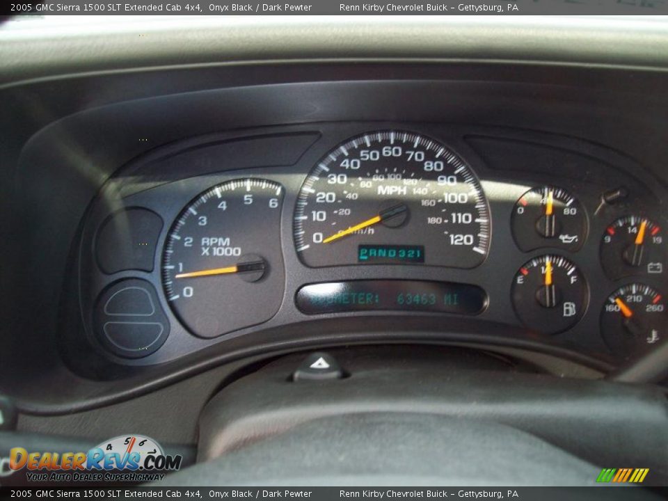 2005 GMC Sierra 1500 SLT Extended Cab 4x4 Onyx Black / Dark Pewter Photo #27