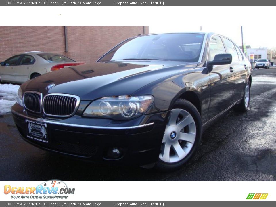 2007 BMW 7 Series 750Li Sedan Jet Black / Cream Beige Photo #1