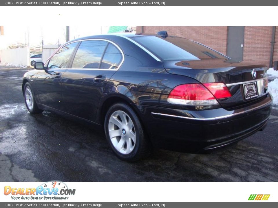 2007 BMW 7 Series 750Li Sedan Jet Black / Cream Beige Photo #3