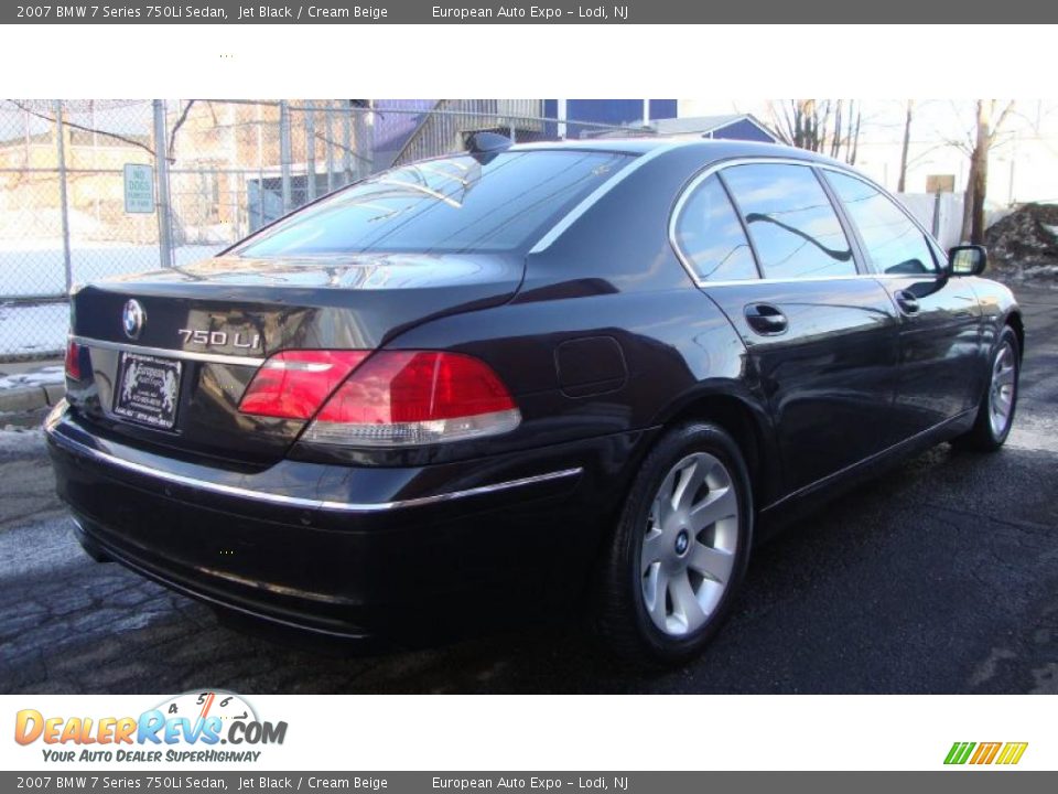 2007 BMW 7 Series 750Li Sedan Jet Black / Cream Beige Photo #4