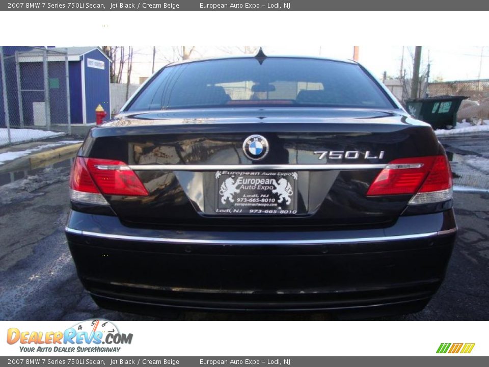 2007 BMW 7 Series 750Li Sedan Jet Black / Cream Beige Photo #5