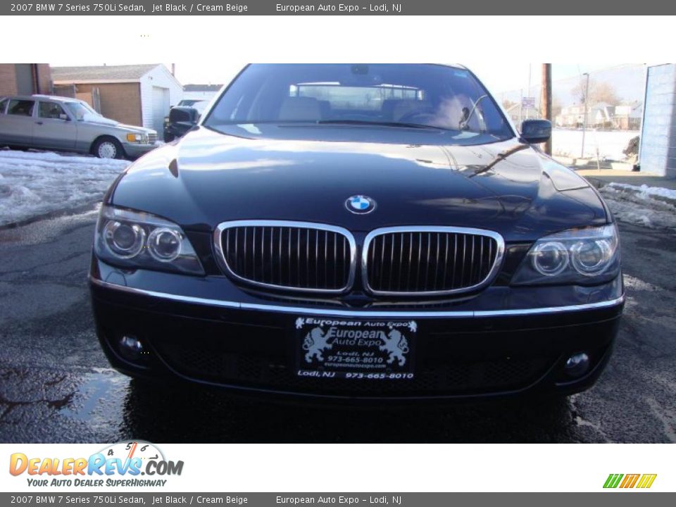 2007 BMW 7 Series 750Li Sedan Jet Black / Cream Beige Photo #6