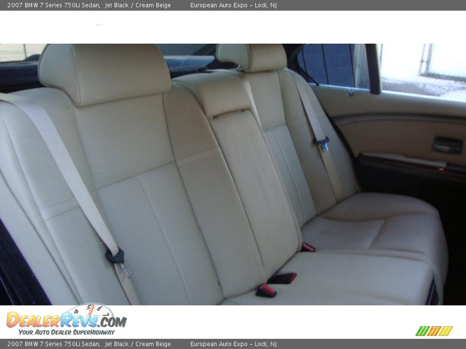 2007 BMW 7 Series 750Li Sedan Jet Black / Cream Beige Photo #13