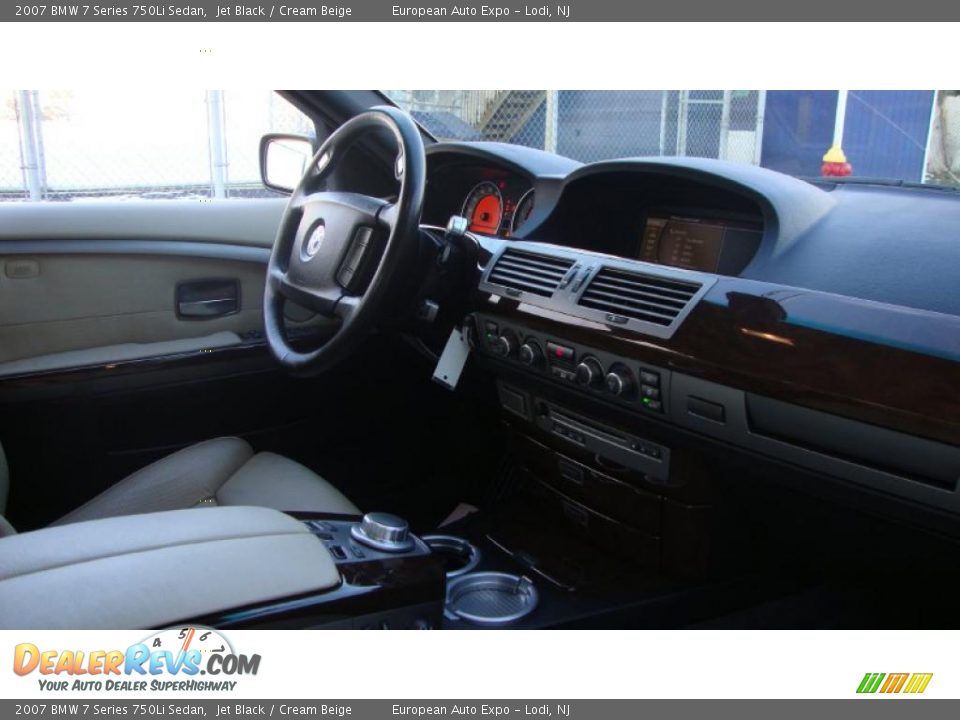 2007 BMW 7 Series 750Li Sedan Jet Black / Cream Beige Photo #14