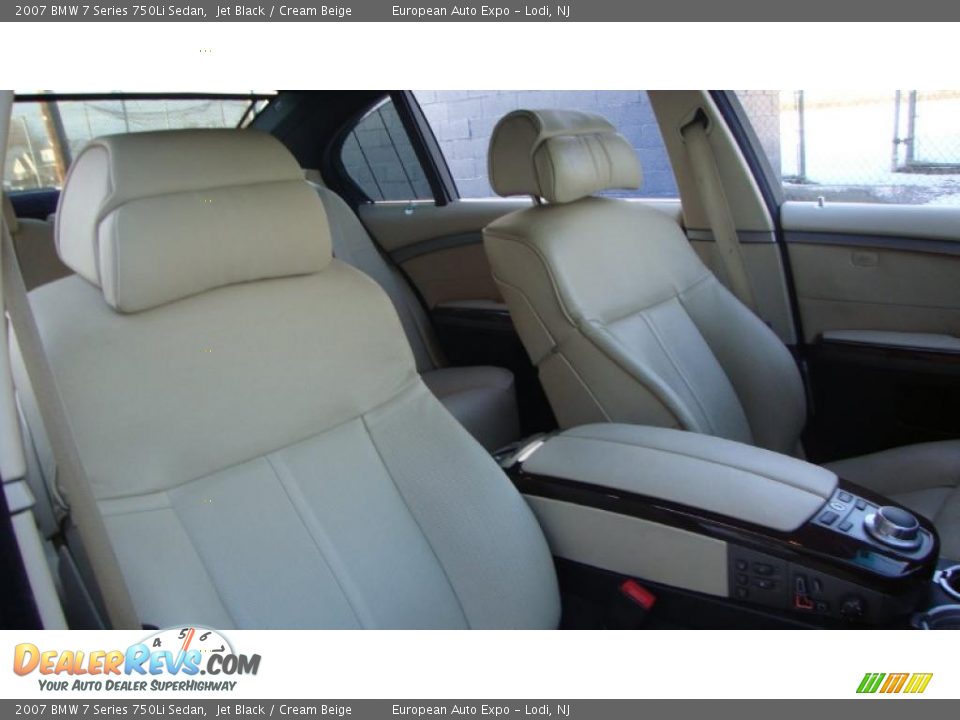2007 BMW 7 Series 750Li Sedan Jet Black / Cream Beige Photo #15