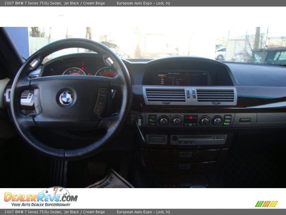 2007 BMW 7 Series 750Li Sedan Jet Black / Cream Beige Photo #16