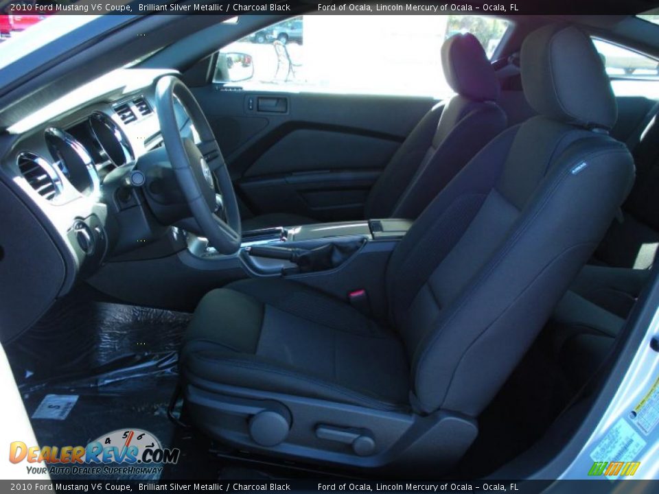 2010 Ford Mustang V6 Coupe Brilliant Silver Metallic / Charcoal Black Photo #4