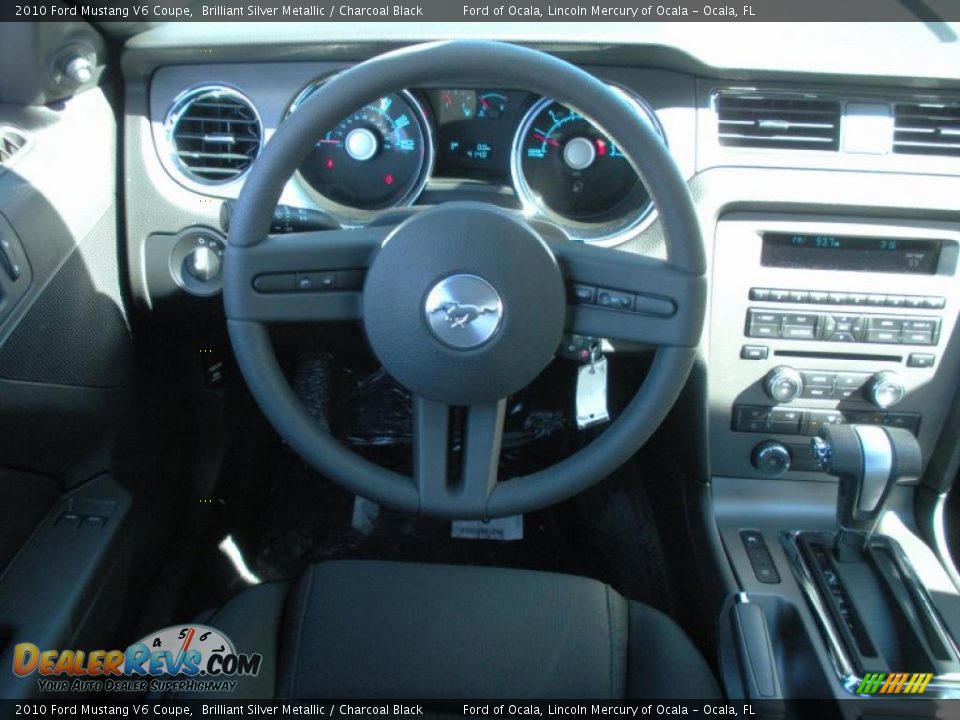 2010 Ford Mustang V6 Coupe Brilliant Silver Metallic / Charcoal Black Photo #6