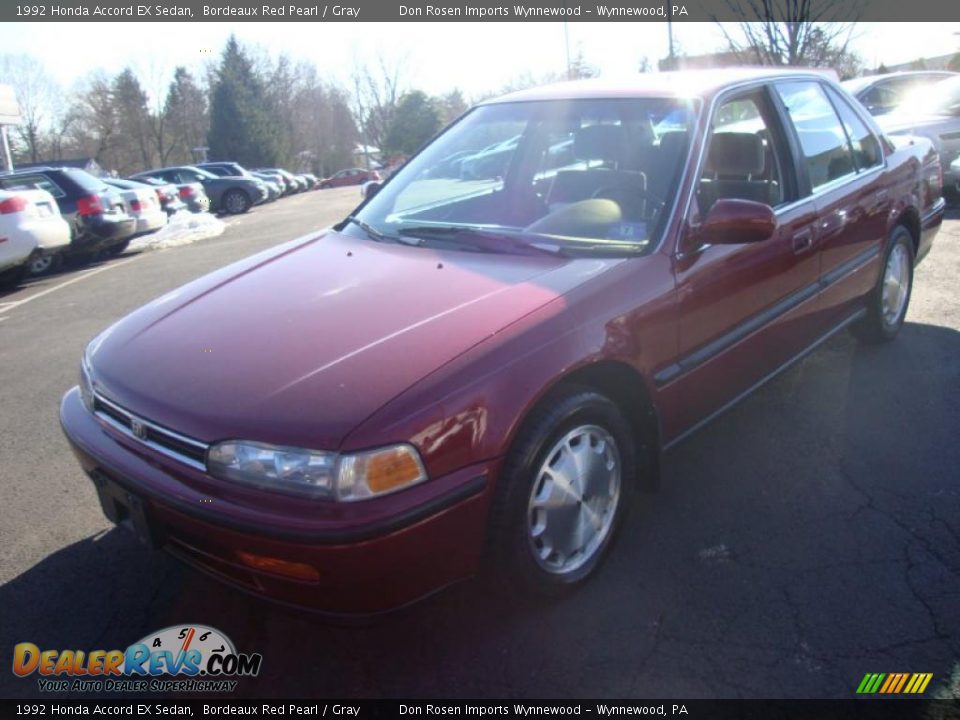1992 Honda Accord EX Sedan Bordeaux Red Pearl / Gray Photo #1