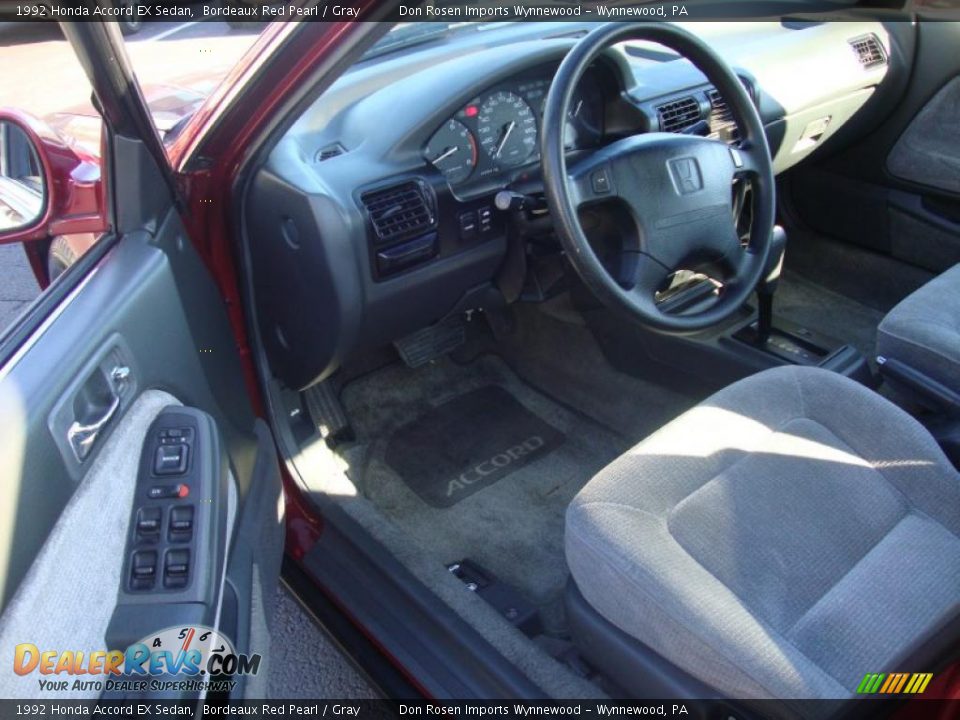 1992 Honda Accord EX Sedan Bordeaux Red Pearl / Gray Photo #12