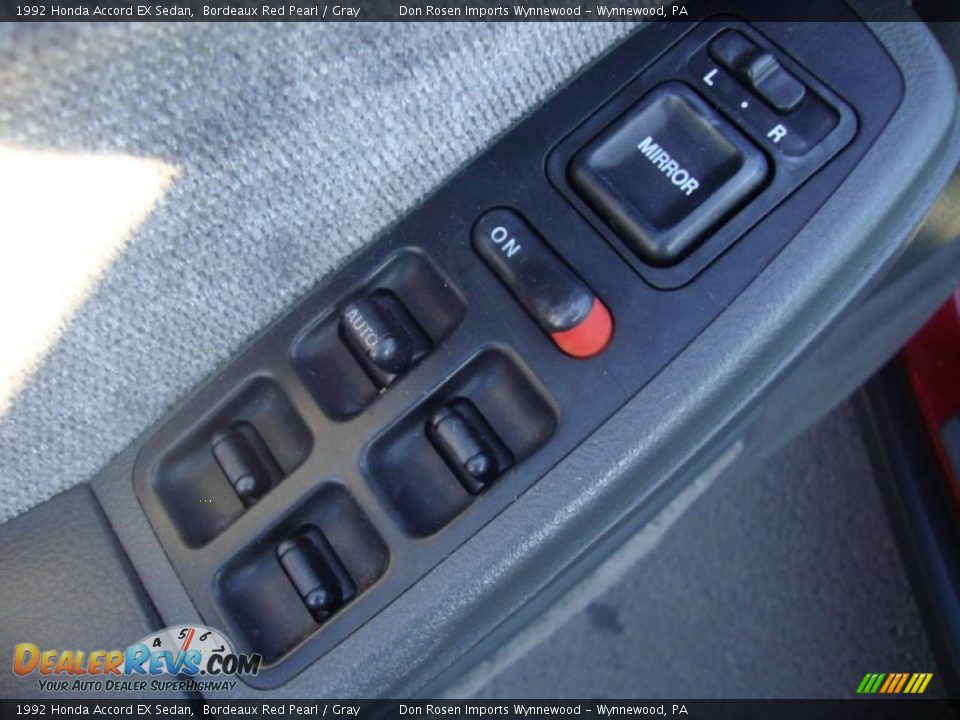 1992 Honda Accord EX Sedan Bordeaux Red Pearl / Gray Photo #14
