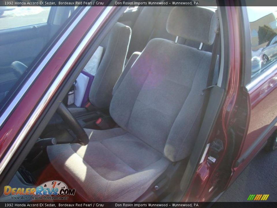 1992 Honda Accord EX Sedan Bordeaux Red Pearl / Gray Photo #16