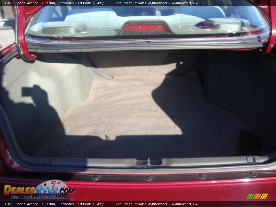 1992 Honda Accord EX Sedan Bordeaux Red Pearl / Gray Photo #24